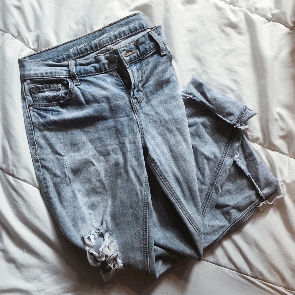 Boyfriend Light Wash Distressed Jeans